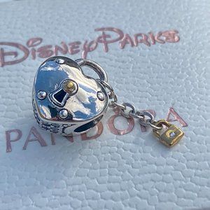 PANDORA Two-Tone Heart and Lock Charm